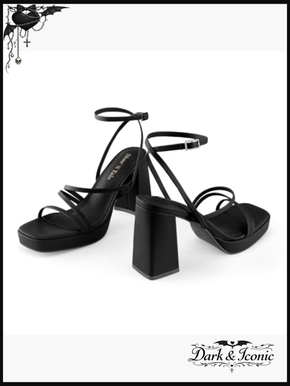 Strappy Block Chunky Heel Platform Sandals Square Toe Ankle Buckle - Picture 3 of 6
